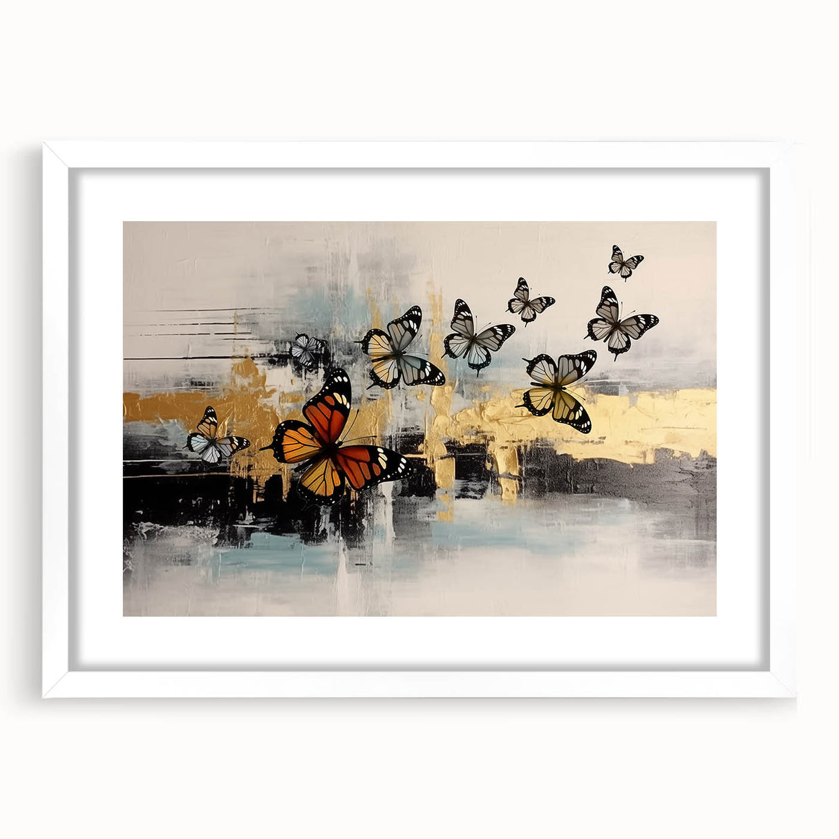 Abstract wall art print showcasing vibrant colors and dynamic shapes, designed for modern decor, ideal for enhancing living spaces.