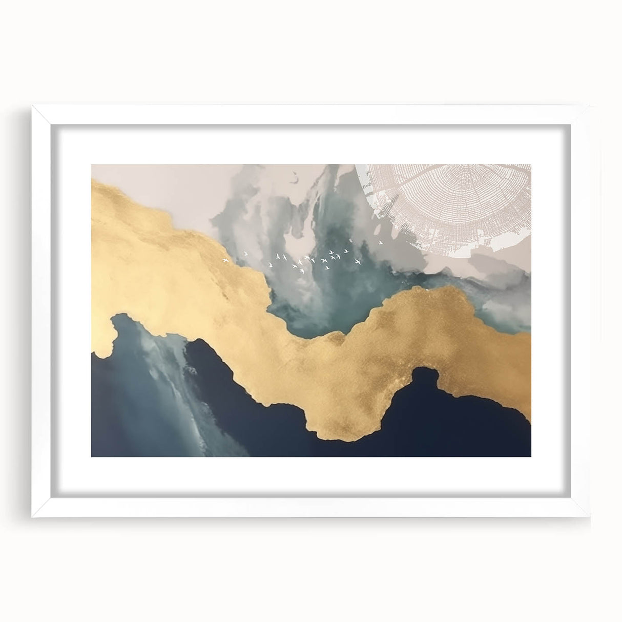 Abstract wall art canvas featuring vibrant geometric shapes in bold colors like blue, orange, and yellow, ideal for modern home decor.
