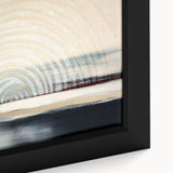 Colorful abstract canvas art print showcasing vibrant swirls of blue, orange, and yellow, perfect for modern home decor and artistic expression.