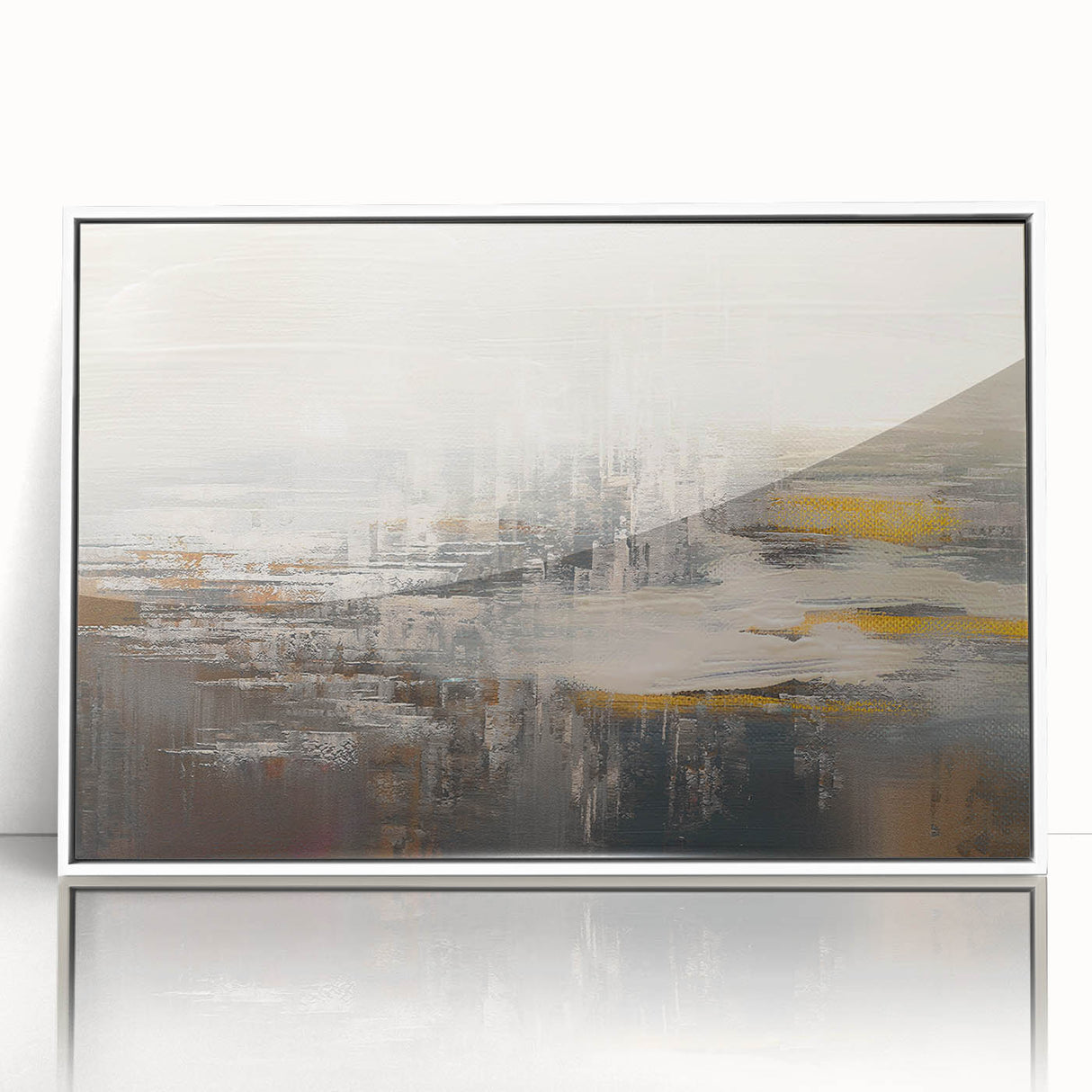 Abstract wall art canvas print showcasing vibrant swirls of blue, orange, and yellow colors, ideal for modern decor enhancement and artistic expression.