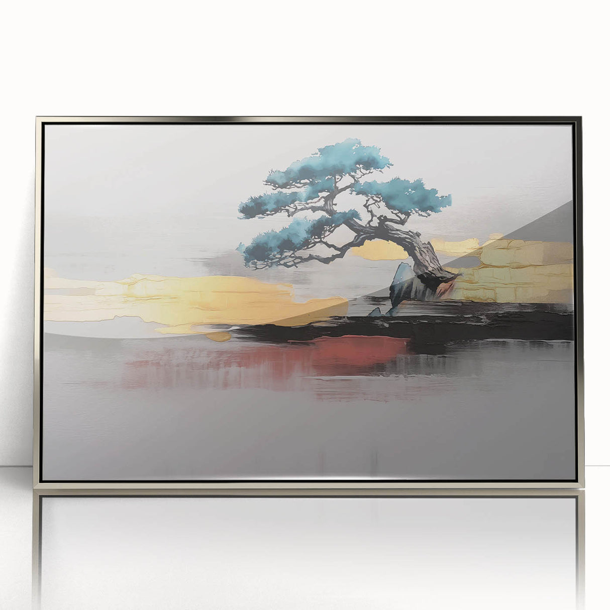 Abstract canvas artwork showcasing vibrant colors and dynamic shapes, perfect for modern decor, presented in a protective cardboard tube.