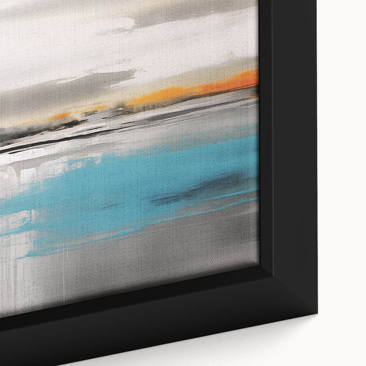 Colorful abstract canvas artwork showcasing vibrant swirls of blue, orange, and yellow, ideal for modern home decor or artistic statement pieces.