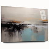 Abstract wall art canvas featuring vibrant colors and geometric shapes, elegantly rolled and packaged in a protective cardboard tube, perfect for contemporary decor.