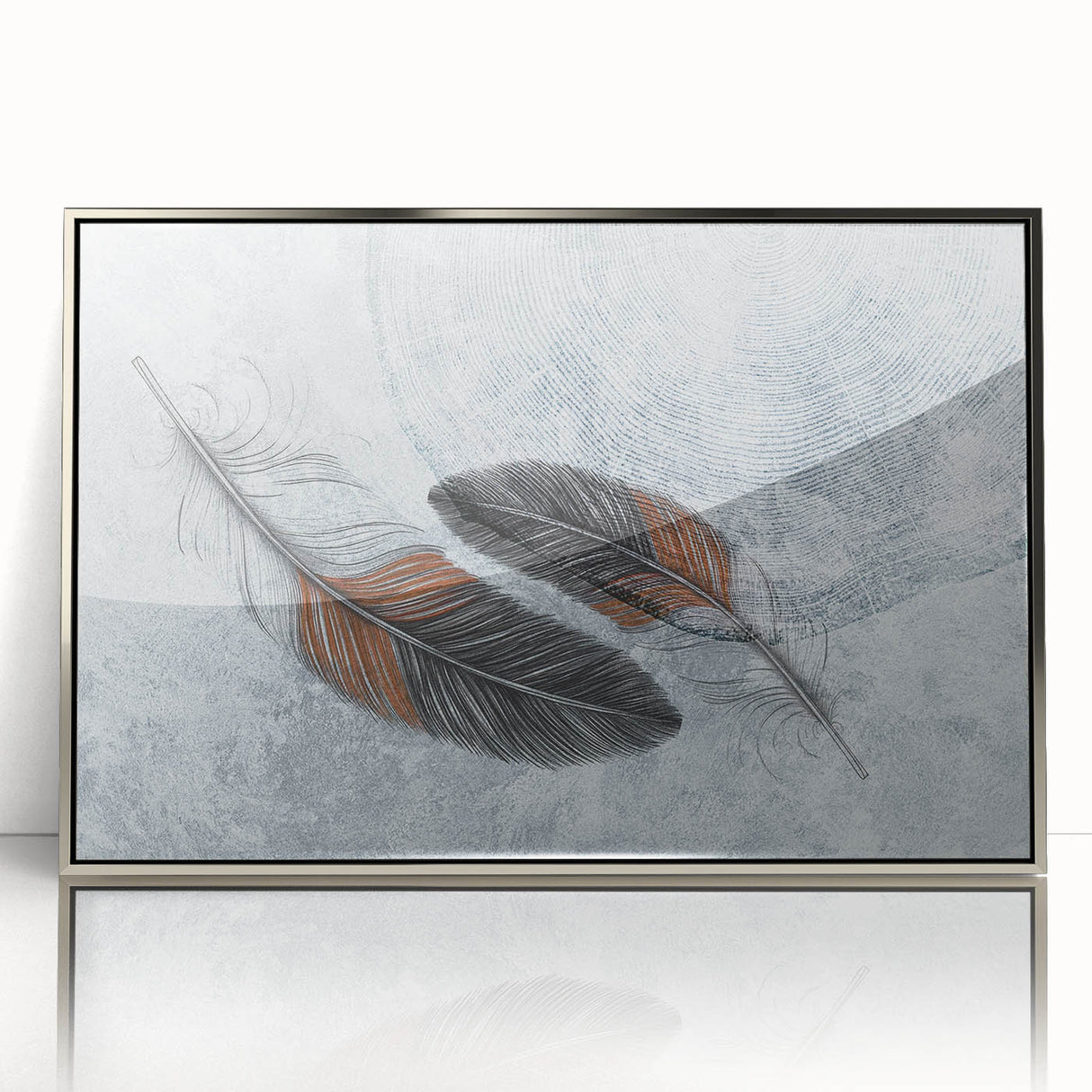 Abstract canvas artwork showcasing vibrant swirls of blue, orange, and yellow, perfect for modern home decor or gallery display.