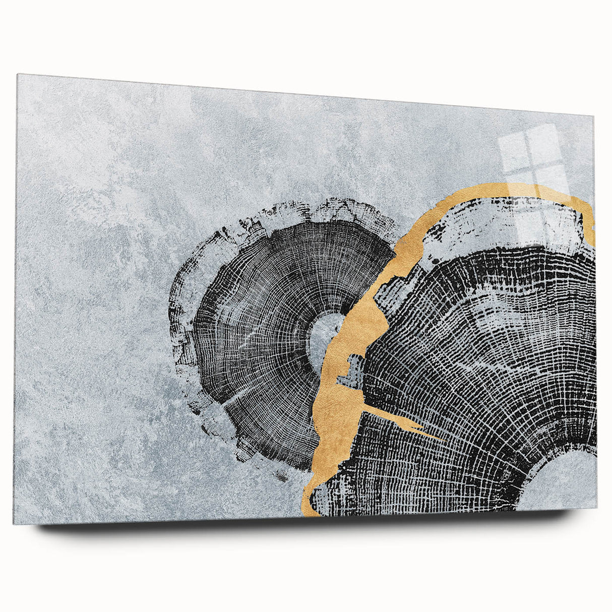 Colorful abstract wall art canvas print showcasing vibrant swirls of blue, orange, and yellow, perfect for modern home decor or office space.