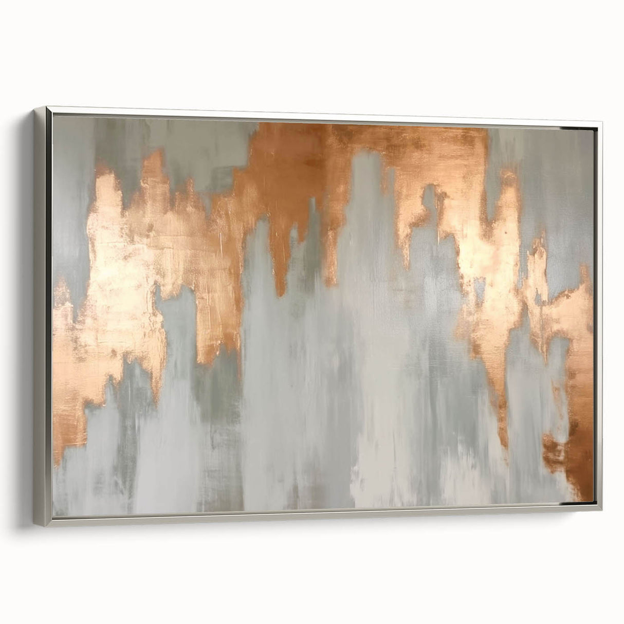 Geometric Strokes and Lines Abstract Art with Wood Rings on Canvas