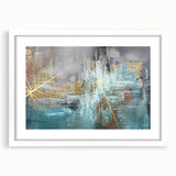 Abstract canvas artwork showcasing vibrant colors and dynamic shapes, perfect for modern home decor and artistic expression.