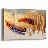 Abstract canvas art print showcasing vibrant colors and geometric patterns, perfect for modern home decor, displayed in a stylish living room setting.
