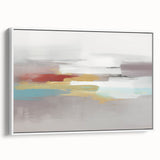 Colorful abstract wall art canvas print showcasing vibrant geometric shapes and fluid lines, perfect for modern home decor or art enthusiasts.