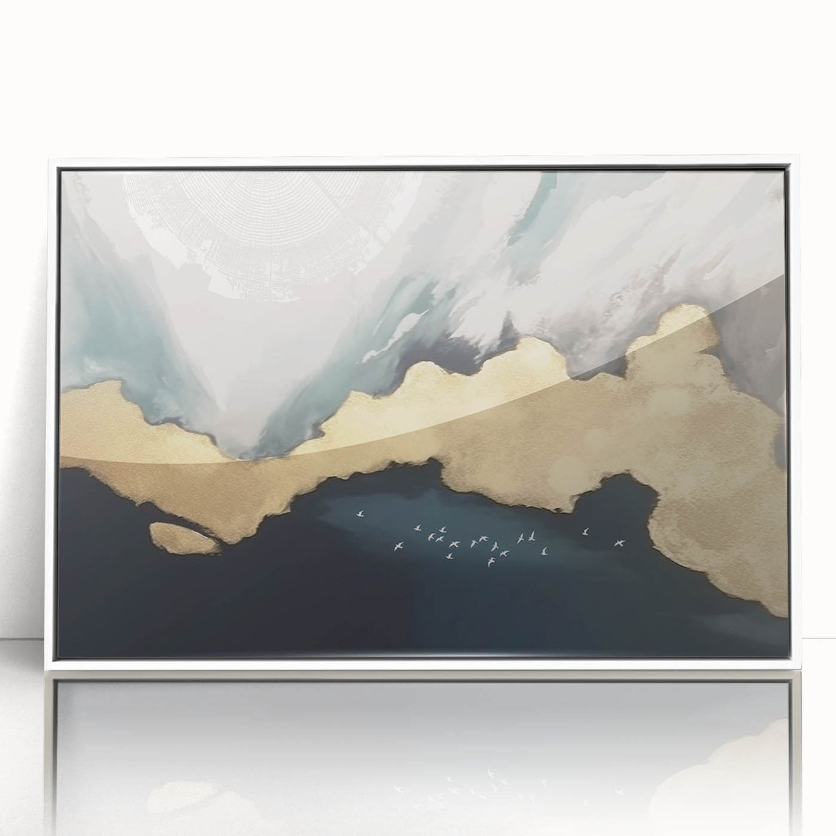 Vibrant abstract wall art canvas print showcasing bold colors and dynamic shapes, elegantly rolled for display and securely packaged in a protective tube.