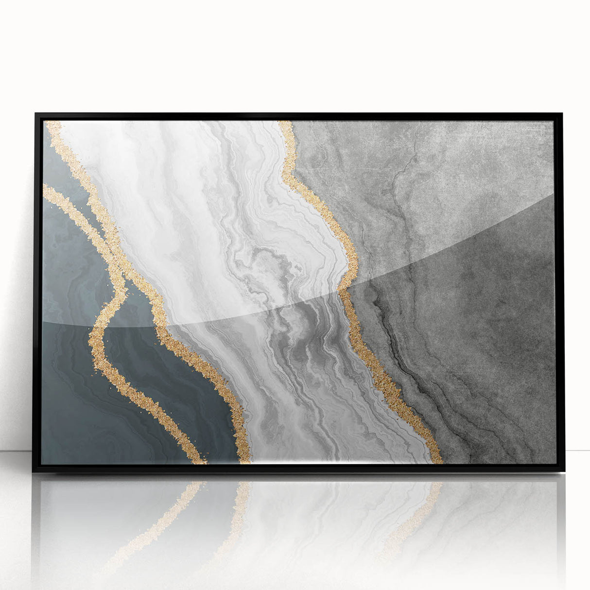 Colorful abstract wall art canvas print showcasing swirling shapes and vibrant hues of blue, orange, and green, perfect for modern decor.