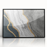 Colorful abstract wall art canvas print showcasing swirling shapes and vibrant hues of blue, orange, and green, perfect for modern decor.