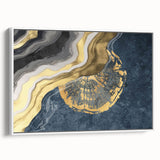 Abstract wall art canvas featuring vibrant colors and geometric shapes, ideal for modern home decor. Packaged securely in a protective cardboard tube.