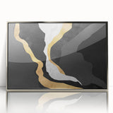 Colorful abstract wall art canvas print showcasing vibrant swirls of blue, orange, and yellow hues, perfect for modern home decor.