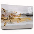Colorful abstract canvas art print showcasing vibrant swirling patterns in blue, orange, and yellow tones, ideal for modern home decor.