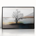 Abstract wall art canvas print showcasing vibrant colors and fluid shapes, perfect for modern home decor, displayed in a sleek frame.