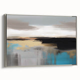 Abstract wall art canvas print showcasing vibrant colors and dynamic shapes, perfect for modern decor, displayed in a stylish living room setting.
