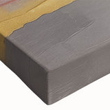 Abstract wall art canvas print showcasing vibrant colors and dynamic shapes, ideal for modern home decor, elegantly rolled and ready for framing or display.