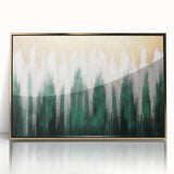 Abstract canvas artwork showcasing vibrant geometric shapes in bold colors, ideal for modern home decor, presented rolled in a protective cardboard tube.