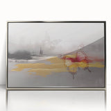 Abstract wall art canvas print showcasing vibrant, swirling colors of blue, orange, and yellow, designed to enhance modern home decor. Ideal for living spaces.