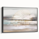 Colorful abstract canvas art print featuring vibrant swirling patterns in shades of blue, orange, and yellow, perfect for modern home decor.