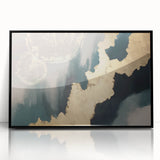 Abstract canvas artwork showcasing vibrant geometric patterns in bold colors, elegantly rolled and securely packaged in a protective cardboard tube for easy shipping.