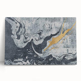 Colorful abstract wall art canvas print showcasing vibrant swirls of blue, orange, and yellow, perfect for modern home decor accents.