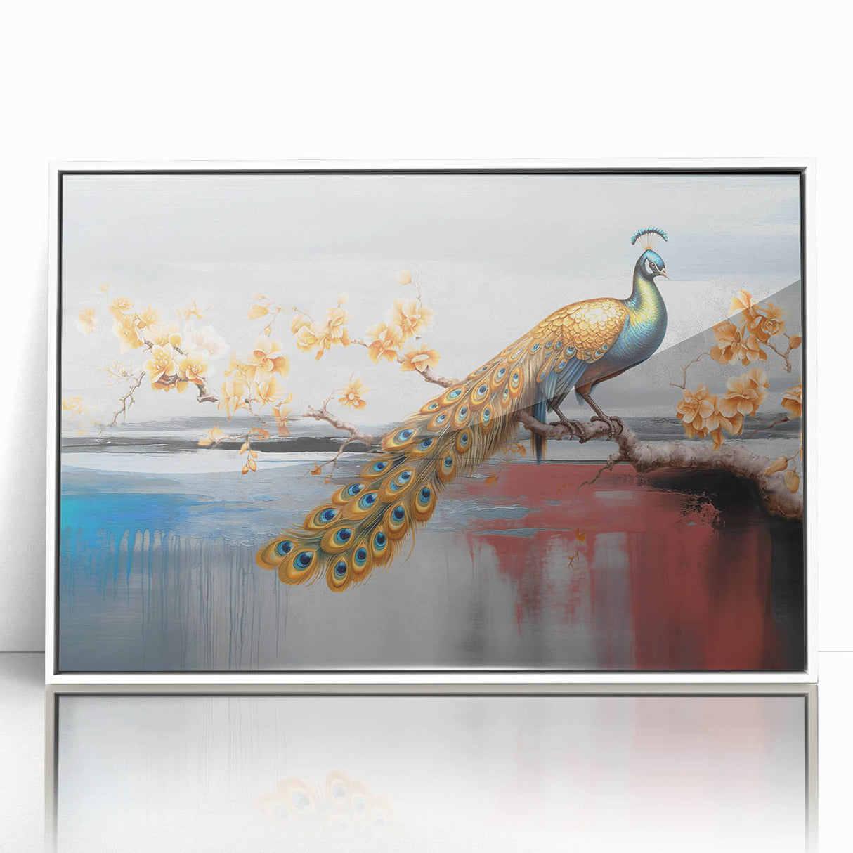 Vibrant abstract canvas artwork showcasing bold colors and dynamic shapes, perfect for modern home decor. Ideal for enhancing living spaces with artistic flair.