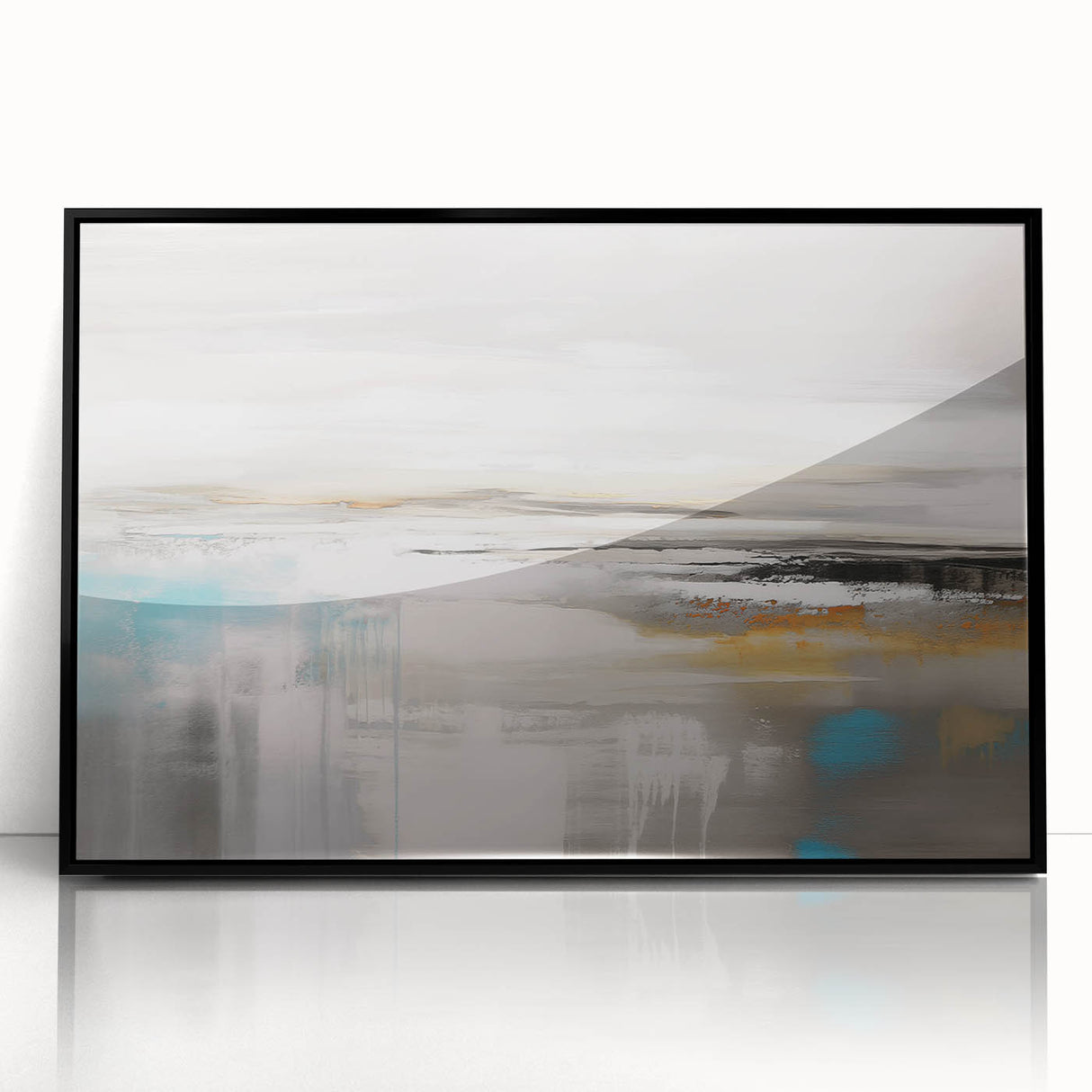 Abstract wall art print showcasing vibrant geometric shapes and colors, designed for modern decor and available as a rolled canvas for easy framing.