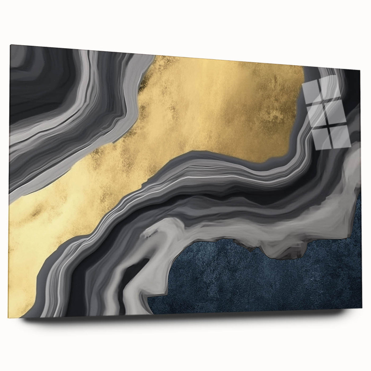 Vibrant abstract wall art canvas print showcasing dynamic shapes and bold colors, perfect for modern home decor or office settings.
