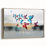 Abstract wall art canvas print showcasing vibrant colors and dynamic shapes, designed to enhance modern decor in living spaces or offices.