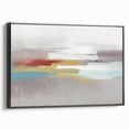 Vibrant abstract canvas print showcasing bold colors and fluid shapes, ideal for modern home decor, presented in a protective cardboard tube.