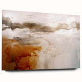 Abstract canvas artwork showcasing vibrant colors and fluid patterns, emphasizing rich blues and fiery oranges, perfect for modern decor.