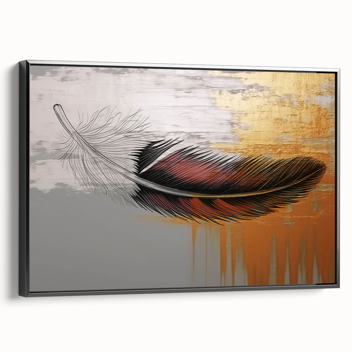 Vibrant abstract wall art canvas print showcasing swirling blue and orange patterns, ideal for modern home decor or artistic spaces.