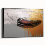 Vibrant abstract wall art canvas print showcasing swirling blue and orange patterns, ideal for modern home decor or artistic spaces.