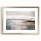 Vibrant abstract canvas artwork showcasing swirling blue, orange, and yellow hues, perfect for modern home decor or gallery display.