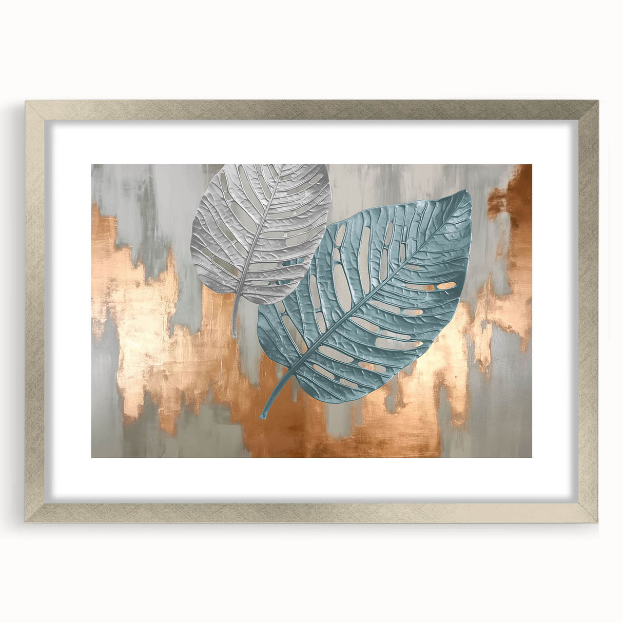 Modern Strokes and Lines Abstract Art with Feather Motif on Canvas