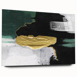Colorful abstract wall art canvas print showcasing vibrant swirling patterns in shades of blue, orange, and yellow, perfect for modern decor.