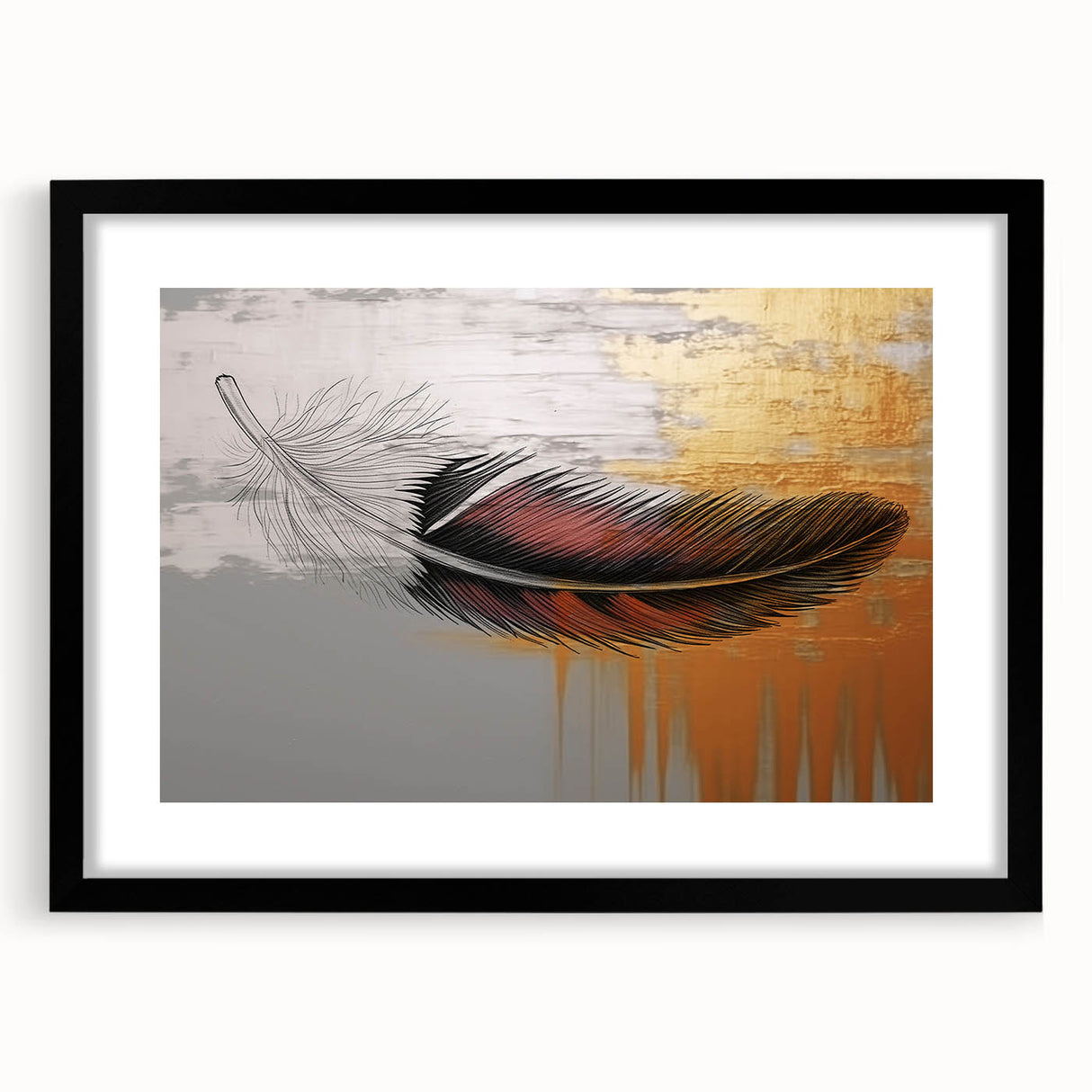 Colorful abstract canvas art print showcasing dynamic swirls of blue, orange, and yellow, perfect for modern home decor or gallery settings.