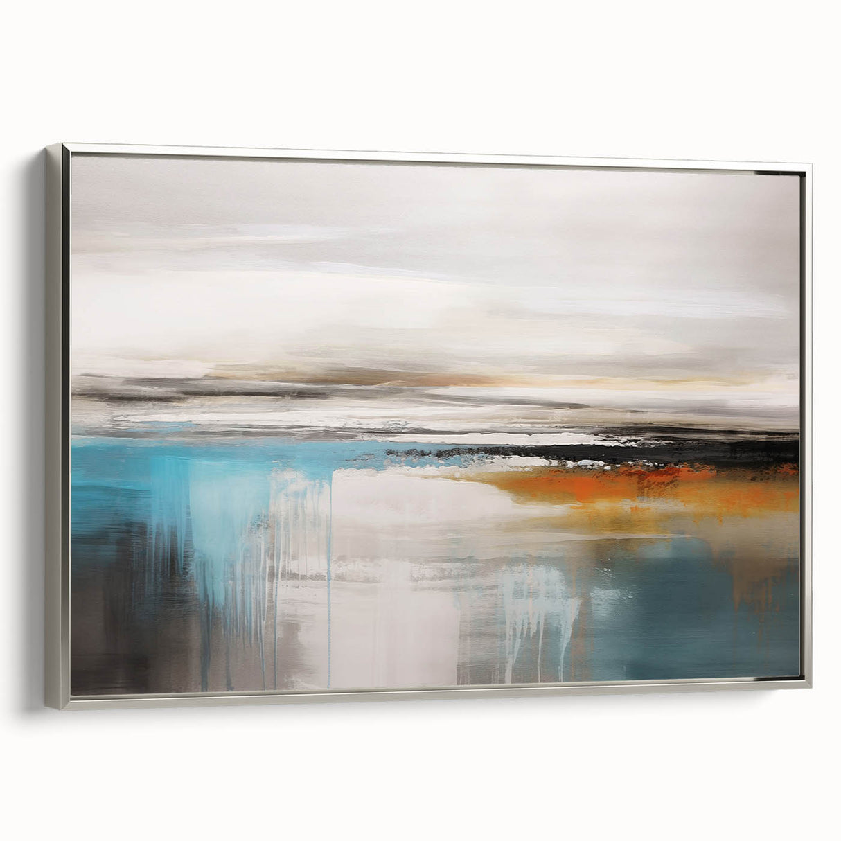 Vibrant abstract wall art print showcasing bold colors and fluid shapes, perfect for modern decor, presented on high-quality canvas.