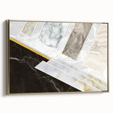 Colorful abstract wall art canvas showcasing vibrant geometric patterns in shades of blue, orange, and yellow, ideal for modern home decor or office spaces.