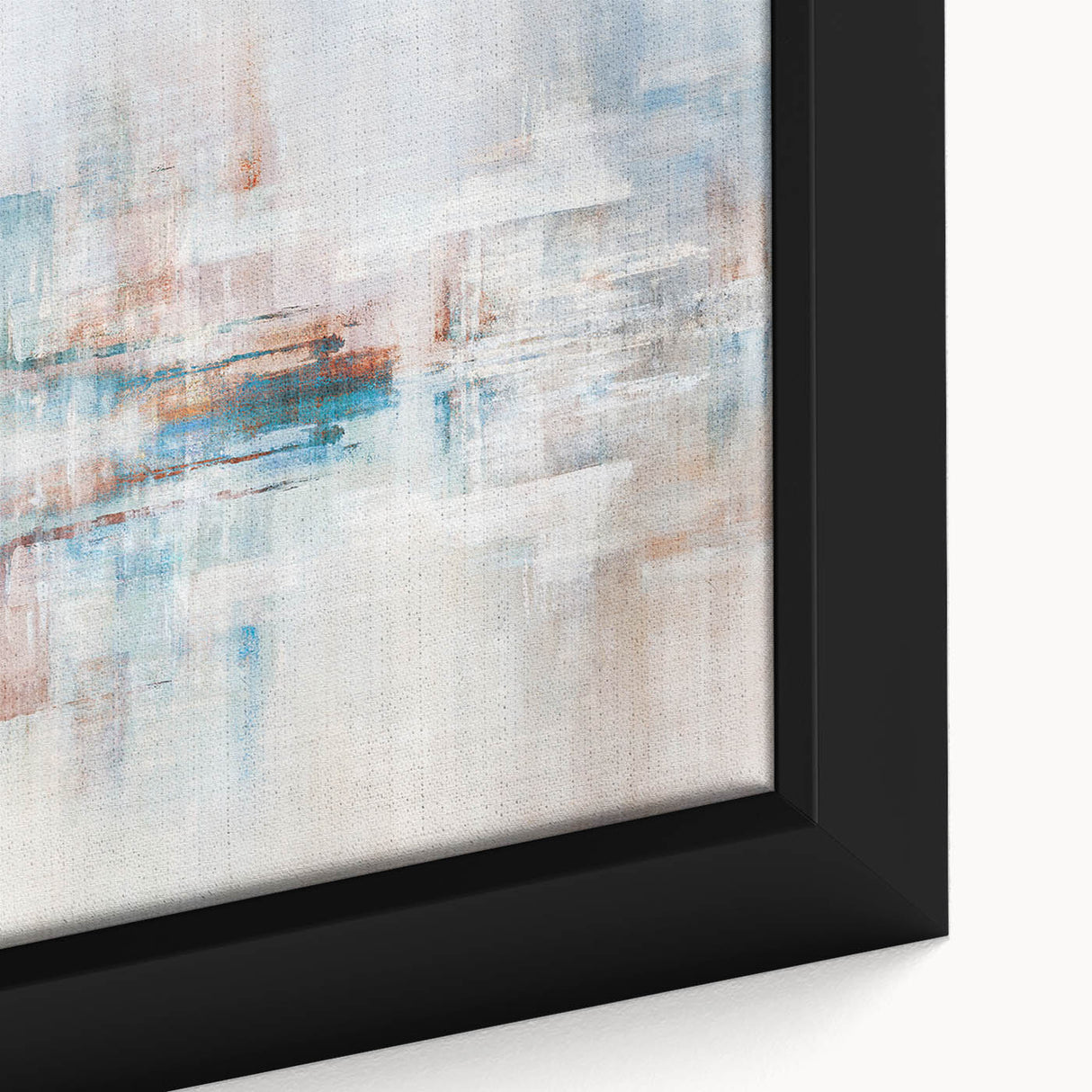 Vibrant abstract wall art canvas print showcasing swirling colors of blue, orange, and yellow, ideal for modern home decor styles.