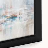 Vibrant abstract wall art canvas print showcasing swirling colors of blue, orange, and yellow, ideal for modern home decor styles.