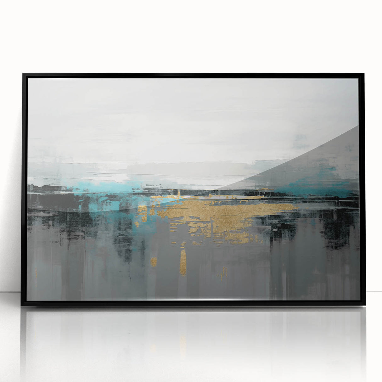 Abstract wall art canvas featuring vibrant geometric shapes in bold colors, rolled and secured in a protective cardboard tube for easy transport. Ideal for modern home decor.