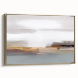 Colorful abstract canvas print showcasing vibrant swirls of blue, orange, and yellow, perfect for modern home decor or art enthusiasts.