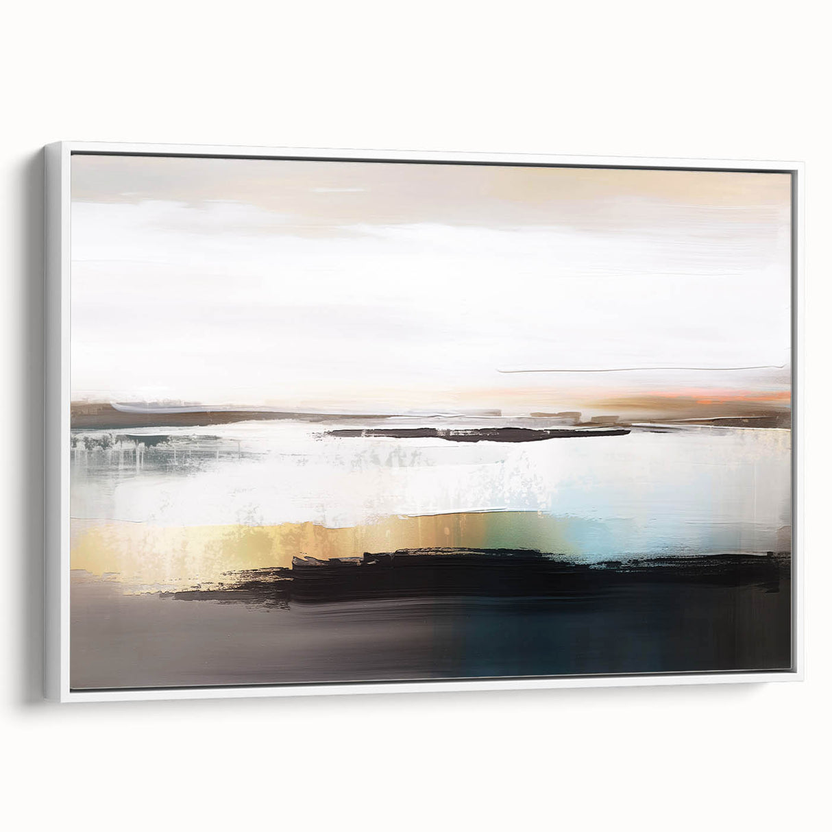 Abstract canvas artwork showcasing vibrant colors and fluid shapes, ideal for modern decor, displayed against a neutral background.