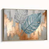 Modern Strokes and Lines Abstract Art with Feather Motif on Canvas