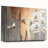 Abstract canvas artwork showcasing vibrant colors and intricate geometric patterns, rolled and protected in a sturdy cardboard tube for easy storage and display.