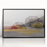 Abstract wall art canvas featuring vibrant blue and orange swirls, textured for depth, rolled and ready for display, showcasing modern artistic expression.