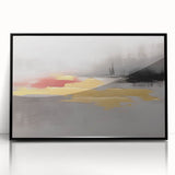 Colorful abstract canvas art showcasing vibrant geometric shapes and patterns in shades of blue, orange, and yellow, ideal for modern home decor.